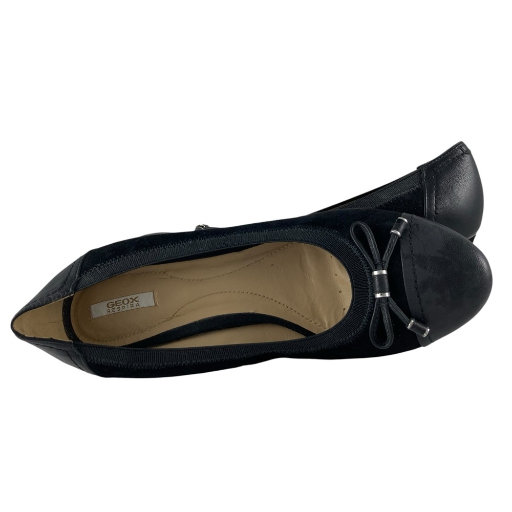 Geox Women's Black Flats with Bow Accent